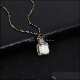 Anhänger Halsketten Drift Flasche Halskette Glow Sommer Strand Schmuck Geschenke Lange Kette Beautifly Luminous Drop Lieferung 2021 Stift Mjfashion DH1Ai