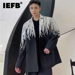 IEFB Heavy Craft Embroidery Sequin Trend Casual Men's Blazer Spring Fashion fit Jacket Streetwear Suit Coat 9Y9245 220527