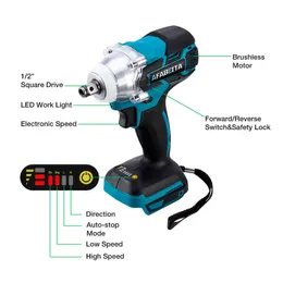 21V Electric Impact Wrench Borstless Wrenchs Cordless med Li-ion Battery Hand Drill Installation Power Tools H2205102724