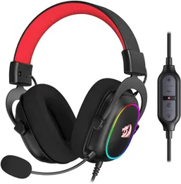 Cuffie Auricolari Redragon H510 Zeus X Cuffia da gioco cablata Illuminazione RGB Suono surround 7.1 Piattaforme multiple Cuffie funziona per PC PS4H