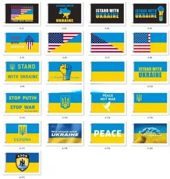 NOWY!!! Party Montaż Flaga Pokoju Stoję z Ukraina Flag Wsparcie Ukrainy Banner Poliester 3x5 FT DHL Szybki 0414