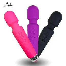 Kraftfull Dildo Vibrator AV Magic Wand Sexiga leksaker för kvinnliga par Clitoris Stimulator USB -avgiftsbelaglig Massager Toy Bra vuxna