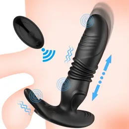 Erkek prostat masaj teleskopik 10 hız anal vibratör testis stimülatörü kablosuz oyuncaklar buttplug kıç takma yapay penis seksi