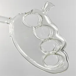 Accessoires de tuyau de narguilé portables en forme de doigt de tigre de narguilé en verre à haute teneur en borosilicate propre et transparent