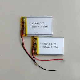 Superkvalitet uppladdningsbart Li -polymerbatteri 603048 3.7V 900mAh litiumlipo -batterier för GPS