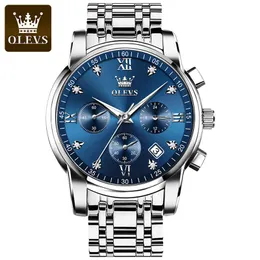 2858 Olevs Montre-Bracelet Fabricant Sier Stainls Steel Band Chronographe Montre Homme Montre Étanche