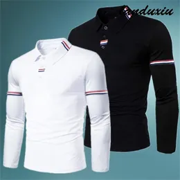 Mäns sommar lapel polo shirt [Objektobjekt] Webbing Embellishment Fashion Långärmad LANDUXIU 220402