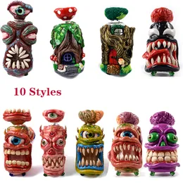 Unique Heady Glass Bongs Halloween Style Glass Burner Pipe Oil Nail Smoking Pipes Accessories Hand Burning For Dab Rigs Tube Tobacco Dry Herb With Bowl
