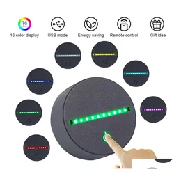 Luci notturne Led Base lampada Illusion 7 colori che cambiano per la camera da letto Camera dei bambini Living Shop Cafe Office Drop Delivery Lighting Ind Dhqmv