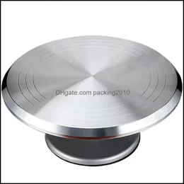 Baking Pastry Tools Bakeware Kitchen Dining Bar Home Garden Cake Aluminum Decoration Board Non-Slip Turntable Hand Dhvab