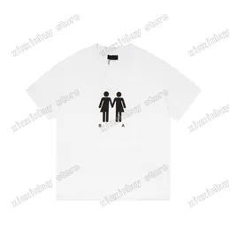 22SS Mężczyźni Projektanci T Shirty TEE Paris Pride Flag Flag Flag Bawełniany krótki rękaw