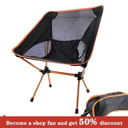 Outdoor Portable Folding Chair Ultralight Camping Chairs Fishing Chair For BBQ Travel Beach Hiking Picnic Seat Tools 220531