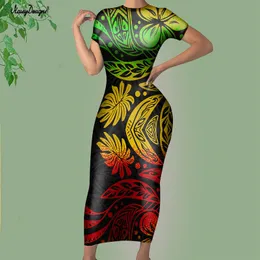 NoisyDesigns Trend Sexy Bodycon Dress for Women Polynesian Tapa Pattern Club Lady Long Tops Plus Size 4XL Vestidos Dropship 220627