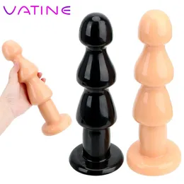 VATINE Soft Anus Bead Anal Stimulation Butt Plug Silicone Big Dildo Flexible Huge Size Prostate Massager