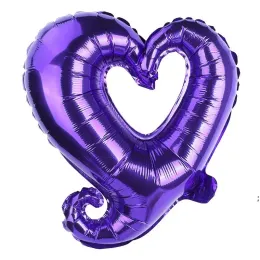 18 인치 심장 모양 풍선 로맨틱 알루미늄 foi lnflatable 웨딩 베이비 샤워 발렌타인 데이 파티 장식 풍선