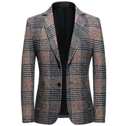 Luxury High Quality Men Blazer Fashion Plus Size Casual Male Plaid Suit Jacket Spring Autumn Long Sleeve Business Dress Coat 7XL