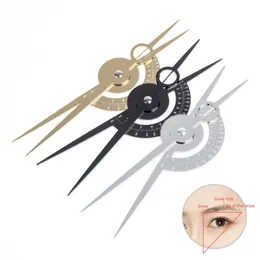 Rostfritt stål Mikroblading Eyebrow Golden Ratio Ruler Caliper Permanent Makeup Mått Stencil Tool Tillbehör Tillbehör 244