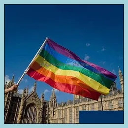 Banner-Flaggen, festliches Partyzubehör, Hausgarten, 3 x 5 Fuß, 90 x 150 cm, Regenbogen und Banner, Lesben, Gay Pride, LGBT-Flagge, Polyester, Farbe für Dekoration