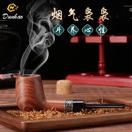 Pipe black sandalwood wax pipe can play with unpainted Zhuo pipe holder accessories hammer type solid wood
