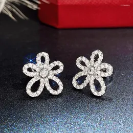 Stud Fashionable Modern Style Flower Earrings For Women Shinning CZ Accessories Wedding Trendy Fresh Jewelry WholesaleStud Kirs22