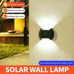 Smart Solar Wall Lampe LED wasserdichte Gartendekoration Solarbeleuchtung für Gartenzaun Treppe Gangway Outdoor Solarlampe J220531