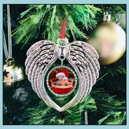Party Favor Event Supplies Festive Home Garden FedEx Sublimation Blanks Angel Wing Ornament Chr Dhyba