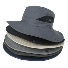 Solid Color Sun Hats For Men Women Outdoor Fishing Cap Wide Brim Anti-UV Beach Caps Summer Hiking camping bone gorros HCS146