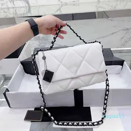 Tasarımcı moda çantaları 30cm/26cm bayanlar payet beyaz omuz çantası zinciri klasik çanta