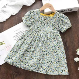 Melario Green Girls Casual Dress Girl Floral Clothes Children Clothing Bow Princess Dresses Sweet New Korea Baby Girl Clothes G220518