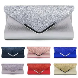 Kvällspåsar Noenname 2022 Women's Glitter Shimmer Envelope Ladies Sequin Party Prom Smart Jane Clutch Bag Handväska