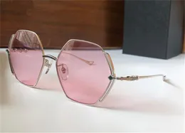 Estilo de moda de moda de verão, óculos de sol Bitc bitc hexágono metal moldura simples versátil ao ar livre UV400 copos de proteção com caixa
