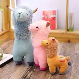 Cute 3545Cm Color Alpaca Lama Cuddle Doll Animal Cuddle Dolls Japanese Soft Plush Alpacasso For kids Birthday Gift J220729