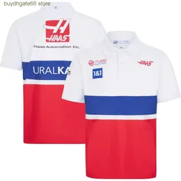 B54n 2022 Ny F1 Formel 1 Racing Team Pikétröja Sommardräkter Haas T-shirts Lapel Workwear för män