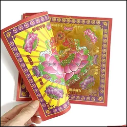 80PCS Lotus złoto dwustronne chińskie joss kadzidełka- przodek pieniądze-joss papier powodzenia w oparciu o ofiarne materiały potomkowe