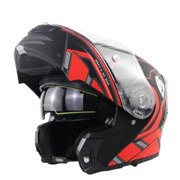 Hełm motocyklowy Osobowość Bluetooth Dual obiektyw pełny twarz Kapacete Lokomotywa Half Casco Retro Capacete