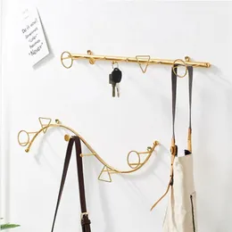 Hangers & Racks Modern Light Luxury Personalized Iron Art Storage Wall Hanging Hook Clothes Rack Decoration