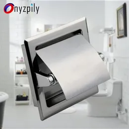 Onyzpily Bathroom Toilet Paper Holder Chrome Finish Stainless Steel Tissue Box Holder Chrome Black Wall Mounted 200923