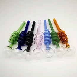 6 Inche Pyrex Glass Oil Burner Pipe For Hookahs Smoking Accessories Multi Colors Straight Tube Spoon HandPipes Colorful Dab Wax Vaporizers SW06