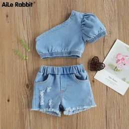 Baby Summer Clothing Girl Dwupoziomowy zestaw, koszula dla dzieci z pojedynczych ramion