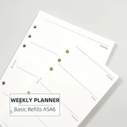 Bloco de notas Mypretties 40 folhas Basic Weekly Planner Recil Documentos A5 A6 Filler para Brilhas Notebooks Organizador de Brilhas