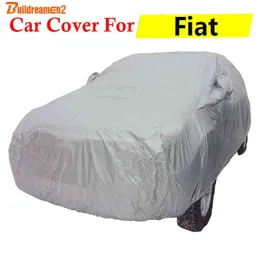 BuildReamen2 Okładka samochodowa anty-UV Sun Shield Rain Snow Scratch Protector Cover do Fiat Siena 600 500 Linea Uno Punto H220425