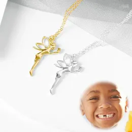 Pendant Necklaces Kid Tooth Fairy Angel Necklace Children Baby Teeth Growth Gift Souvenir Crafts Decoration Child Exchange Elle22