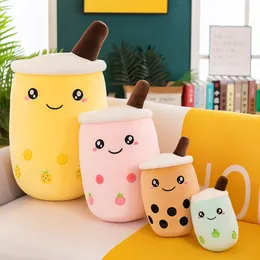 Plüsch Boba Teetasse Spielzeug Bubble Tea Kissen Kissen Niedliches Fruchtgetränk Plüsch Gefüllter weicher Apfel Rosa Erdbeermilch Tee Kinder Geschenk sxjun8