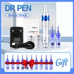 Professional Dr Pen A6 Microneedle Derma Pen con cartucce da 12 pezzi Strumenti elettrici wireless per la cura della pelle