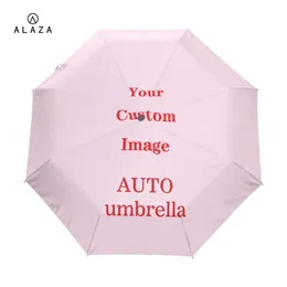 ALAZA Windproof Double Automatic Folding Female Male Custom Pattern High Quality Business Umbrella Parasol 220711