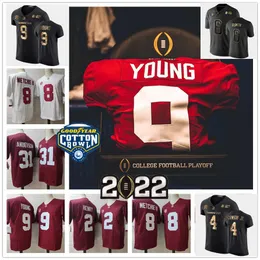 Jam NCAA Alabama Crimson Tide 9 Bryce Young College Stuthed Football Jersey 31 Уилл Андерсон Джерси 8 Джон Метчи III 4 Брайан Робинсон -младший 6