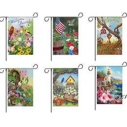Schmetterlings-Frühlingsflagge, Leinen, Gartenflagge, doppelseitiger Druck, für Zuhause, Outdoor, Thanksgiving, Banner, Flaggen, Partyzubehör