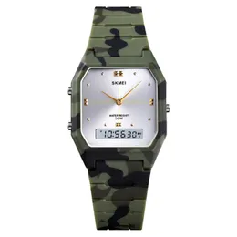 손목 시계 패션 남성 시계 전자 시계 브랜드 SKMEI 손목 간단한 디자인 다이얼 디지털 남성용 여성 가자 시위를위한 이중 시간 디지털