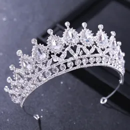 Gelin Taçları Saç Bantları Kadın Kafa Gelin Kristal Tiara Kız Prenses Kafa Band Taç Düğün Tiaras Headpieces Doğum Günü Partisi Tiaras Takı Aksesuarları