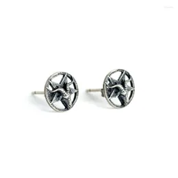 Stud gotisk stil silver vintage satan får huvudörhängen unisex pentagram mörka smycken för födelsedagspresent Farl22